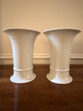Vintage Heinrich Germany White Porcelain Trumpet Vases, Pair