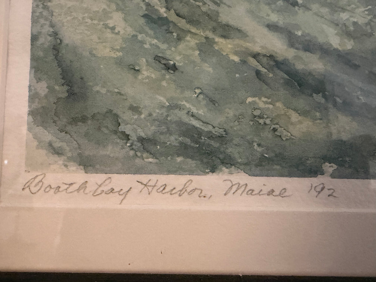Original Framed Watercolor, Boothbay Harbor, Maine