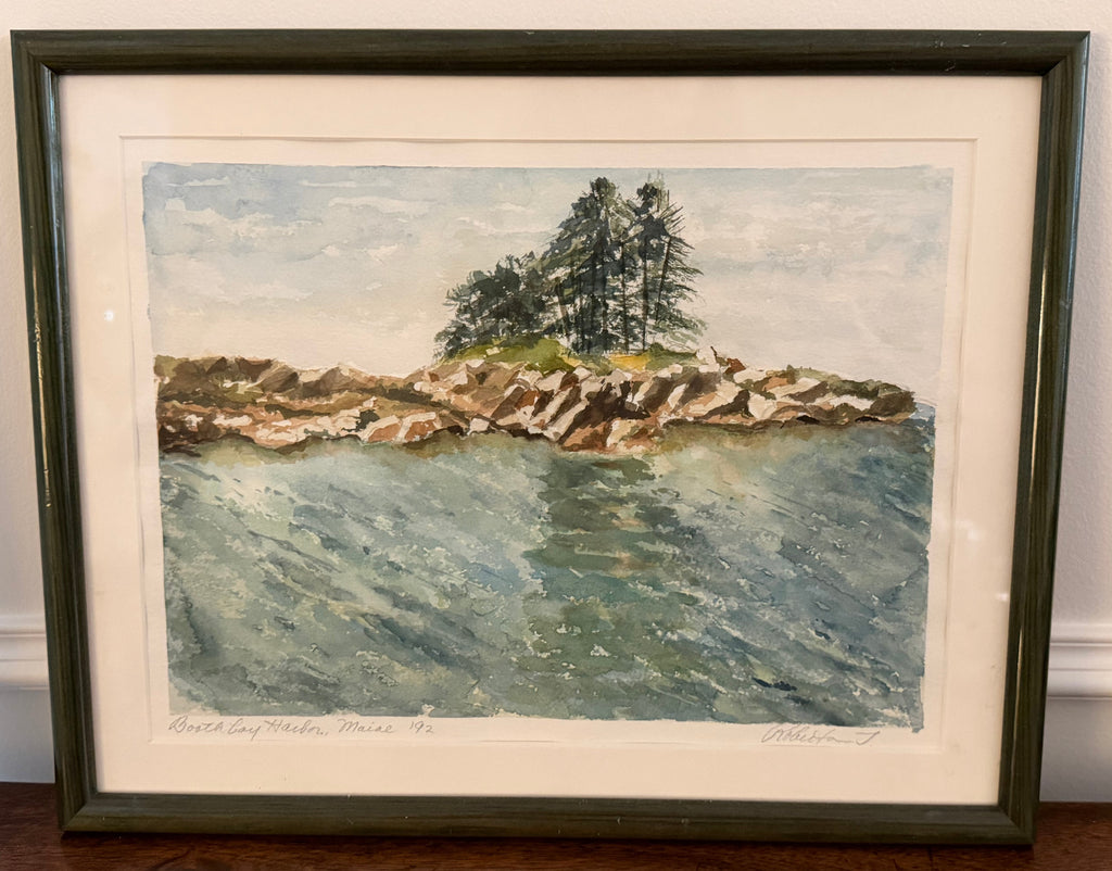 Original Framed Watercolor, Boothbay Harbor, Maine