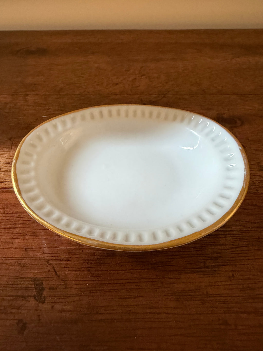 Vintage Mid-Century Italian Gilded Ceramic Trinket Dish (c. 1960)