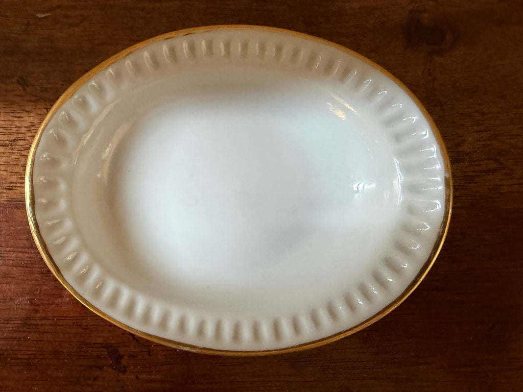 Vintage Mid-Century Italian Gilded Ceramic Trinket Dish (c. 1960)