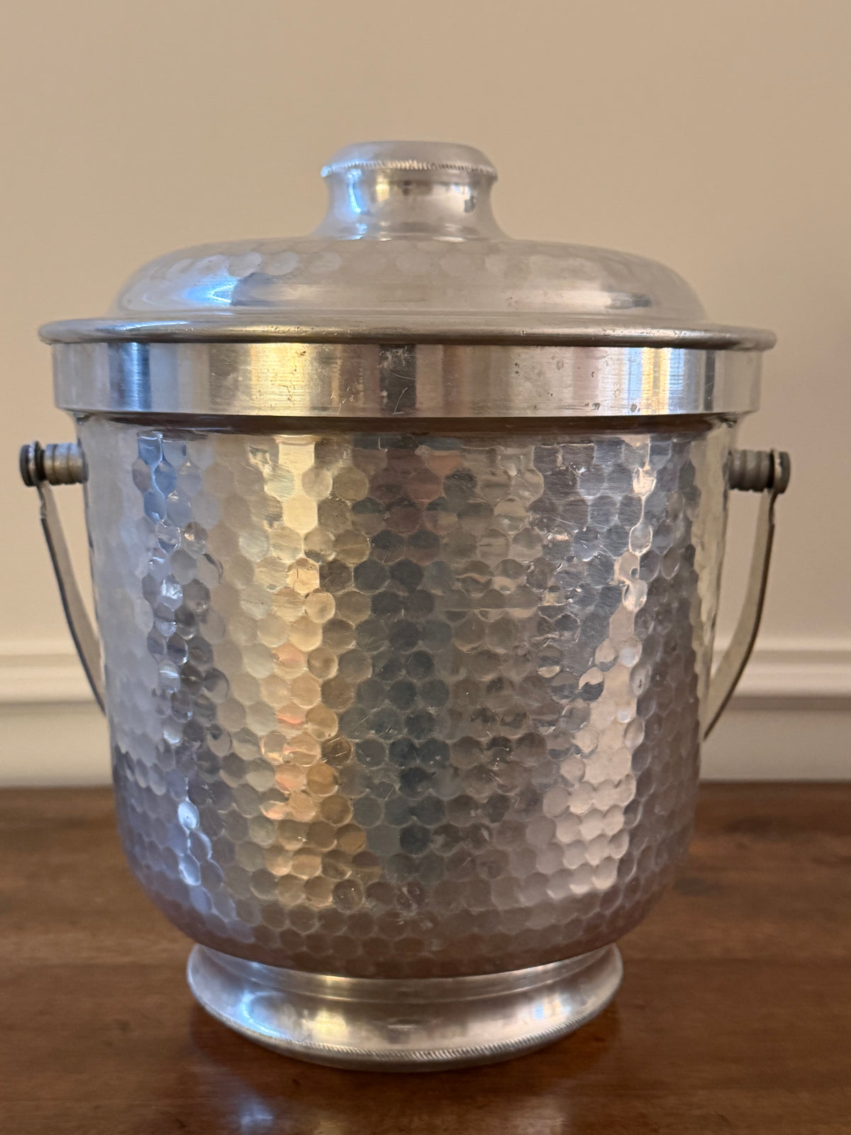 Vintage Italian Hammered Aluminum Ice Bucket