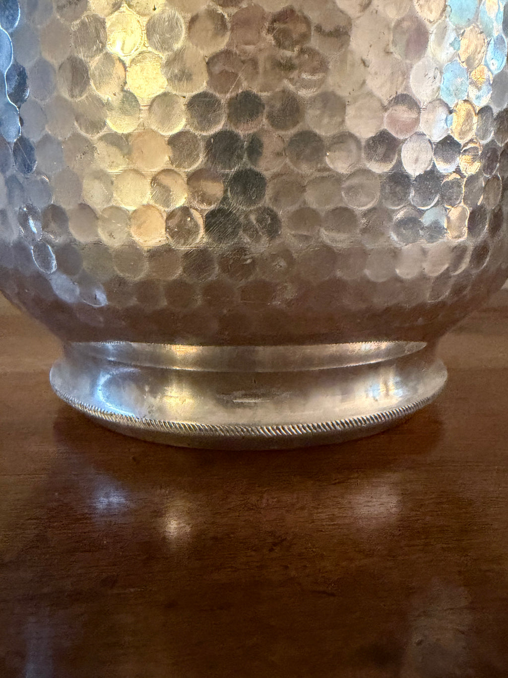 Vintage Italian Hammered Aluminum Ice Bucket