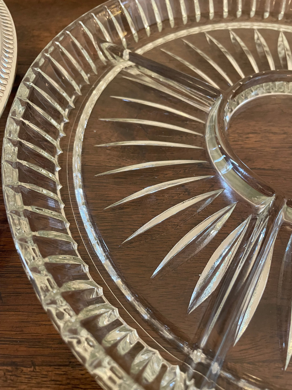 Vintage Mid-Century F.B. Rogers Silverplate Serving Tray with Divided Glass Insert (2 piece)