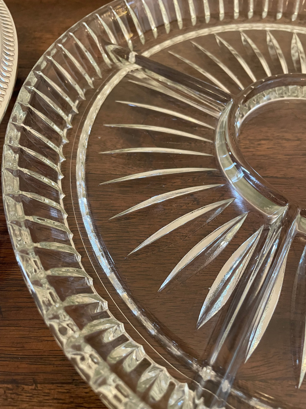 Vintage Mid-Century F.B. Rogers Silverplate Serving Tray with Divided Glass Insert (2 piece)