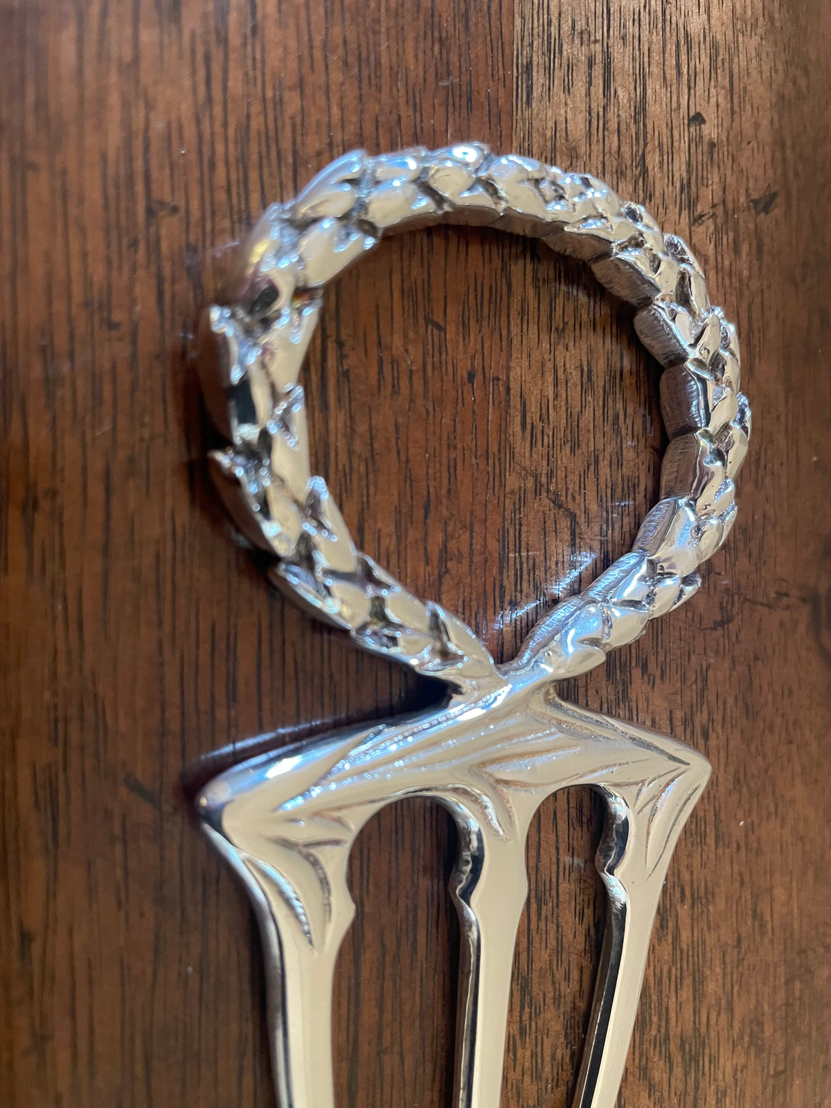 Antique Silverplate Bread Fork with Wreath Handle, Circa 1900