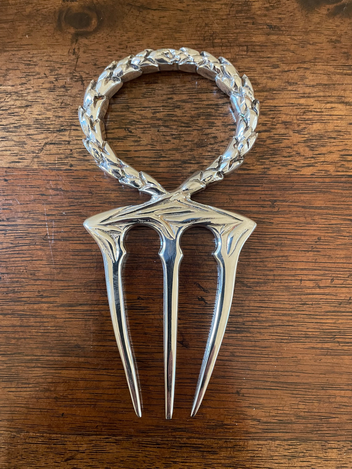 Antique Silverplate Bread Fork with Wreath Handle, Circa 1900