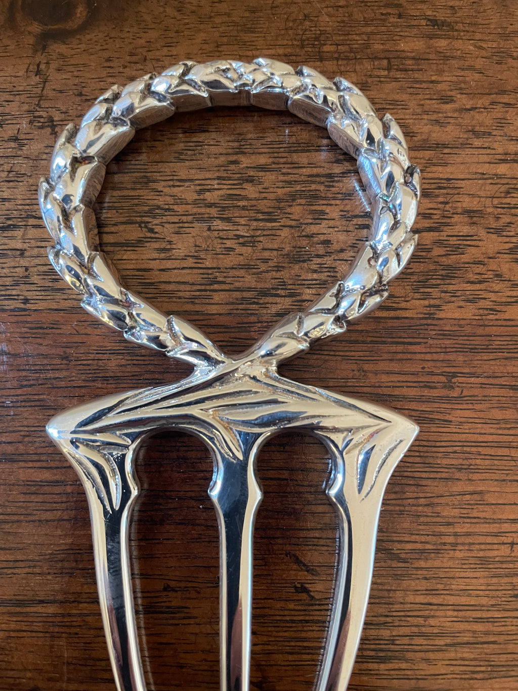 Antique Silverplate Bread Fork with Wreath Handle, Circa 1900