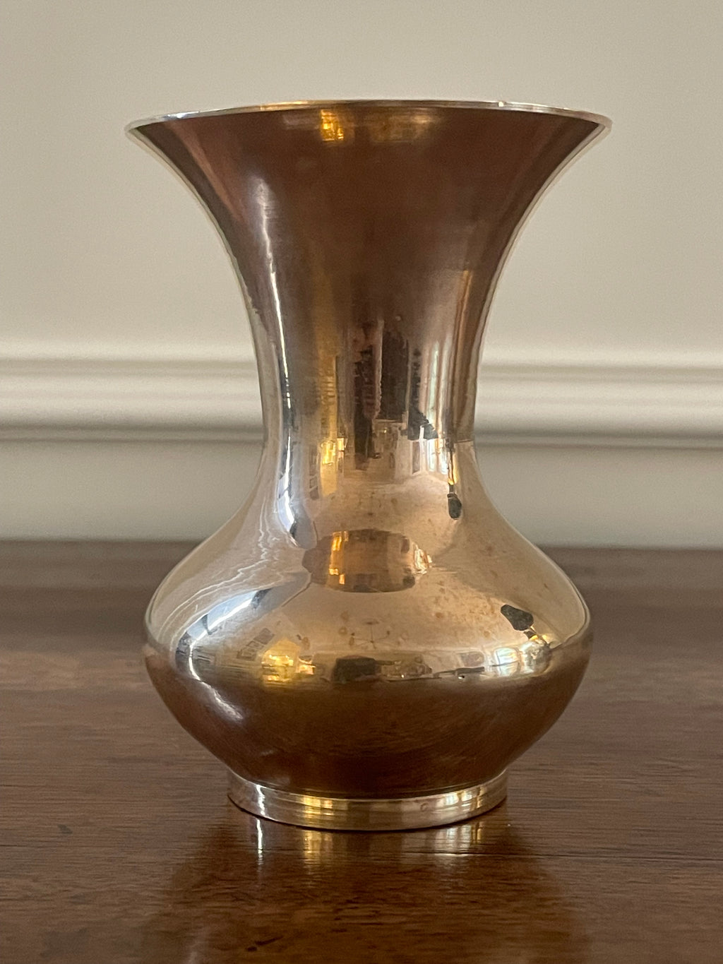 Vintage Solid Brass Flared Bud Vase, c. 1960's-70's