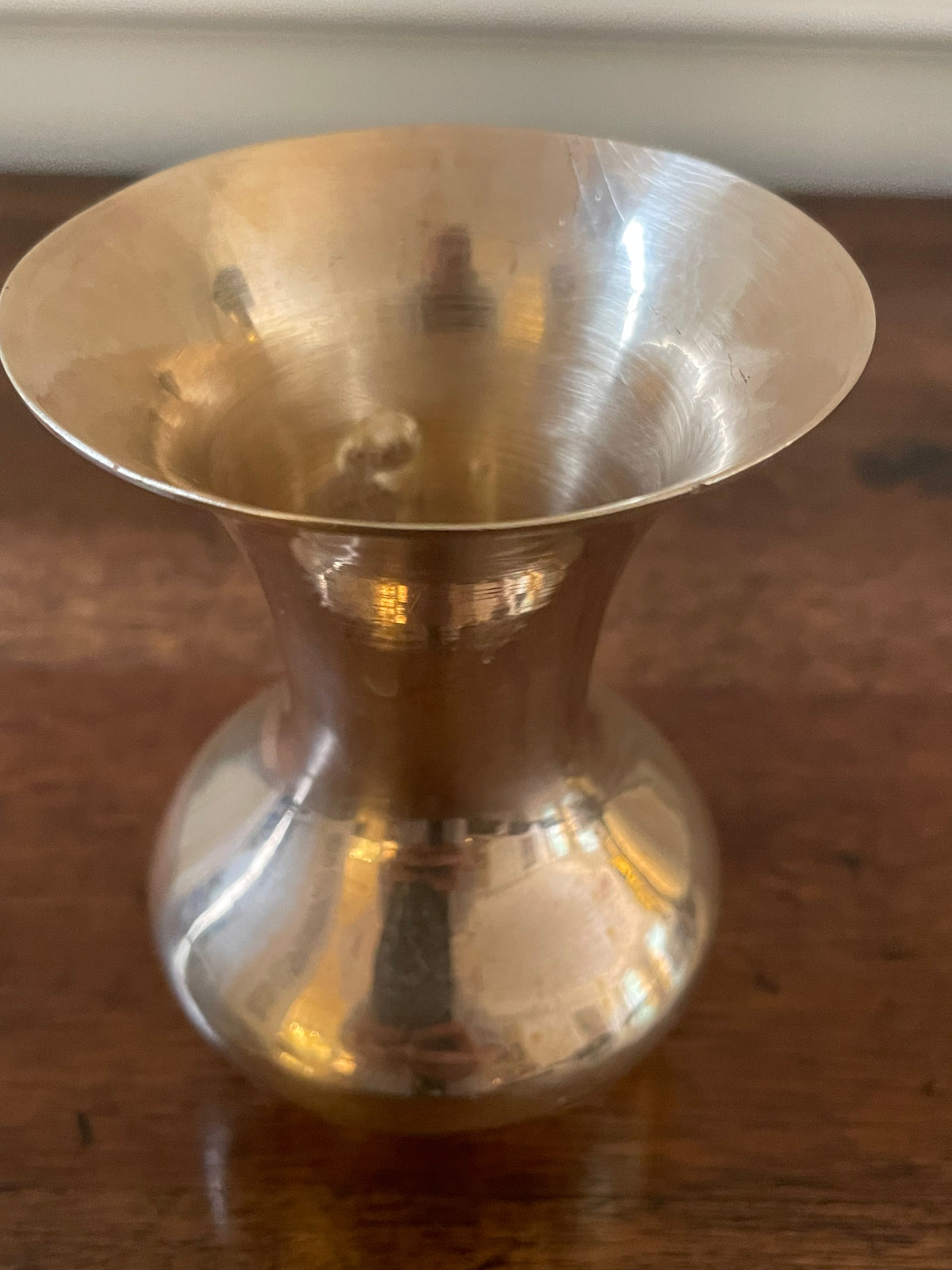 Vintage Solid Brass Flared Bud Vase, c. 1960's-70's
