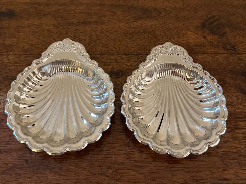 Vintage Leonard Silverplated Shell Catchalls, c. 1970s