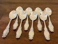 Set of 8 Wm. Rogers Melrose Petite Silverplate Teaspoons, Pattern Introduced 1898