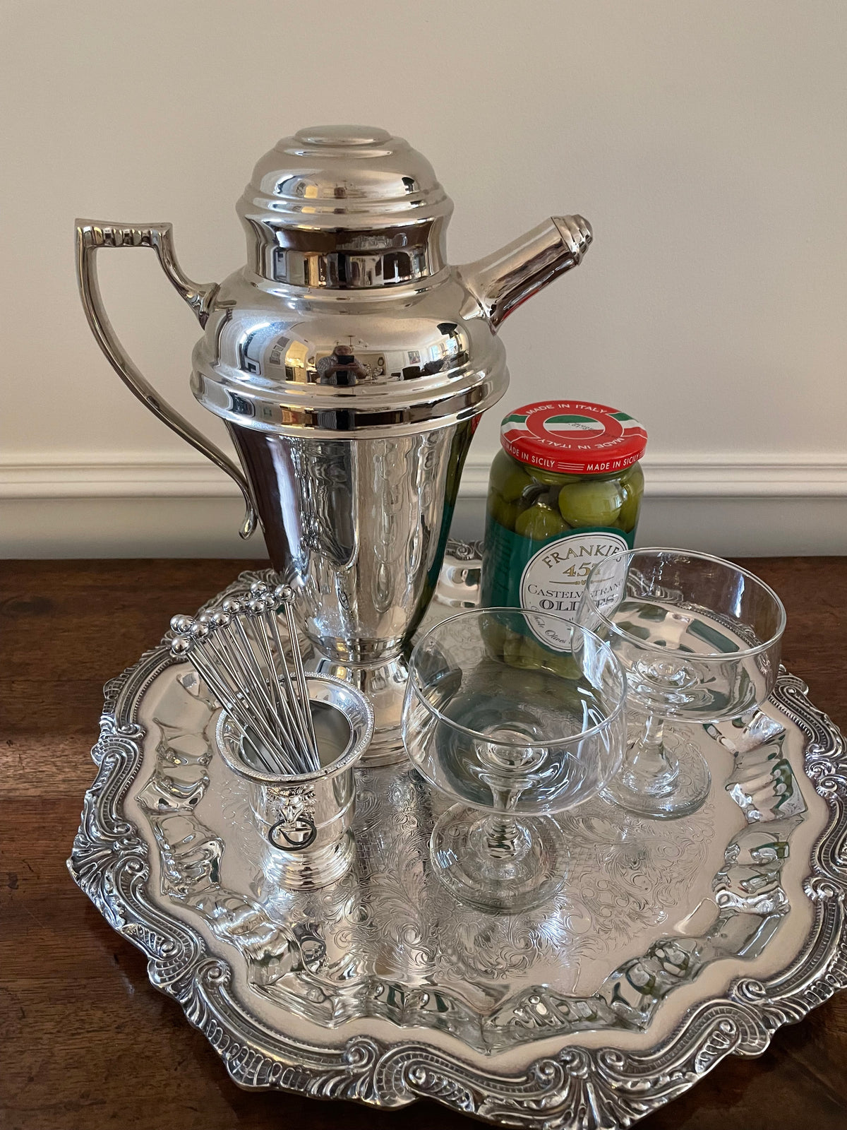 Art Deco Large-Format Vintage Chrome Cocktail Shaker