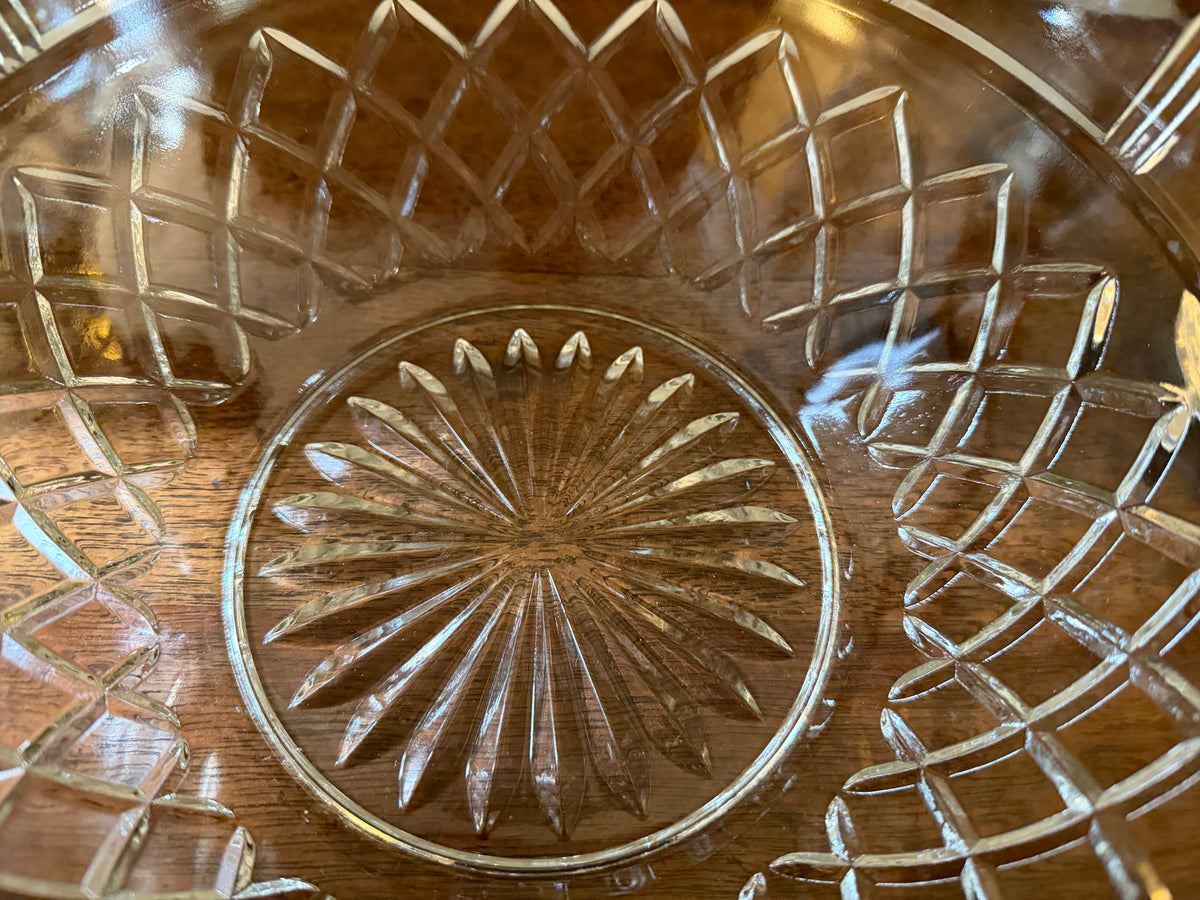 Vintage Italian Crystal & Silverplate Serving Bowl with Utensils