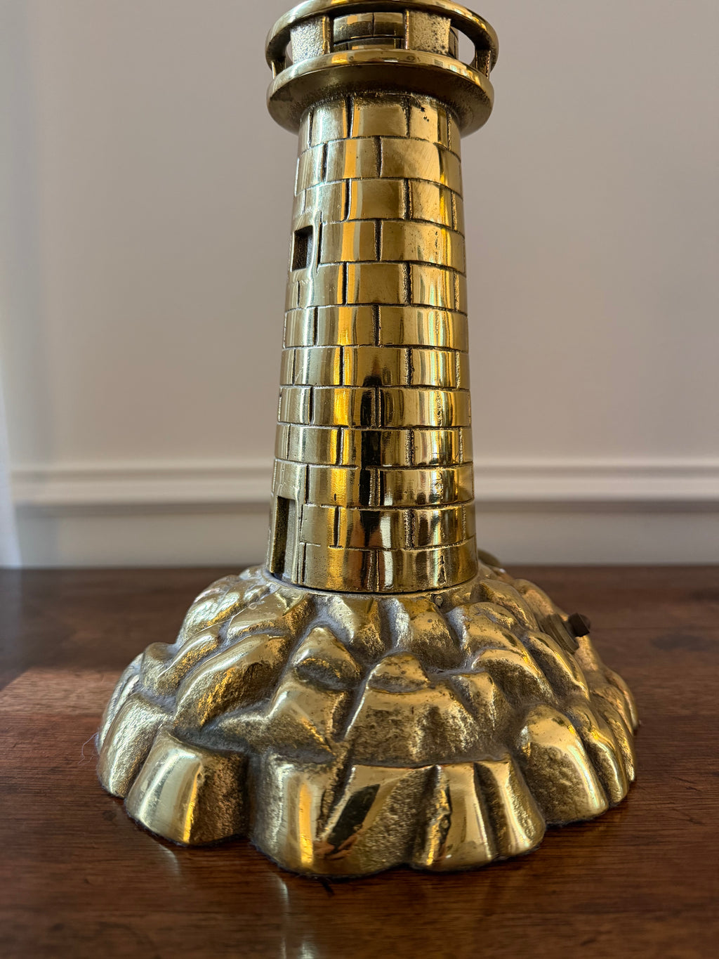 Early 20th Century Cast Brass Lighthouse Accent Lamp, Circa 1920s