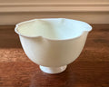 Vintage White Porcelain Lotus-Petal Footed Bowl