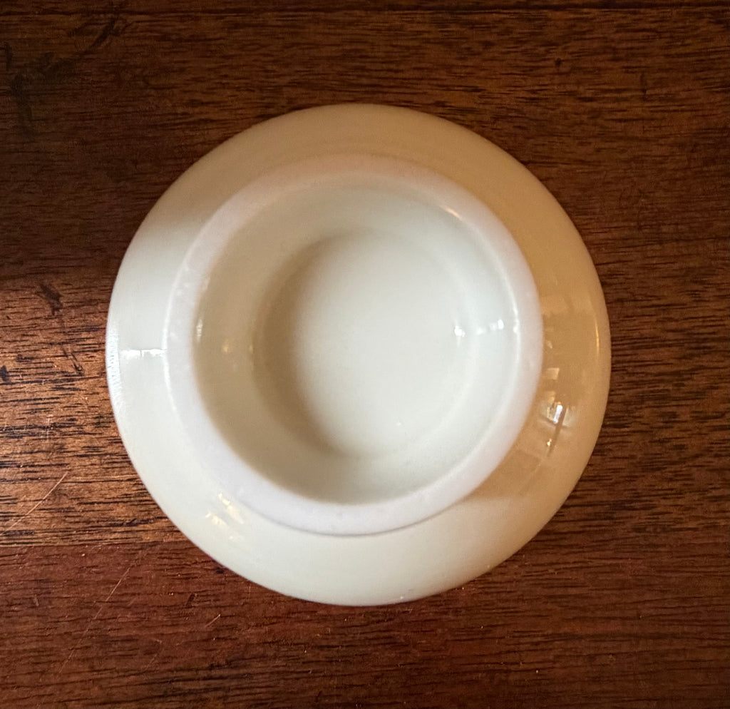 Vintage White Porcelain Lotus-Petal Footed Bowl