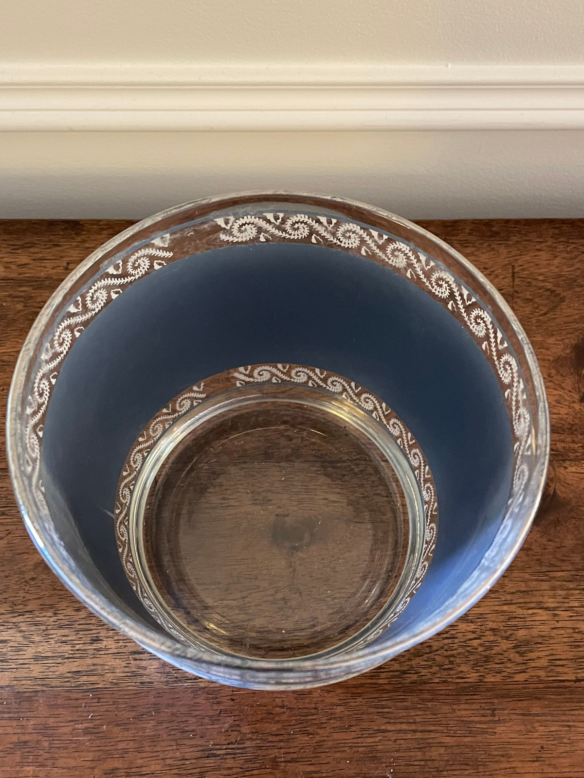 Vintage Hazel-Atlas Blue Grape Glass Ice Bucket, c. 1950's-1960's