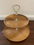 Vintage Oregon Myrtlewood Two-Tier Serving Stand
