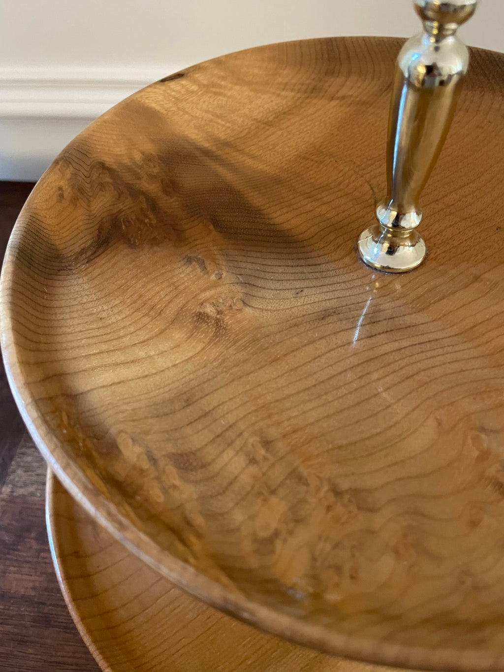 Vintage Oregon Myrtlewood Two-Tier Serving Stand