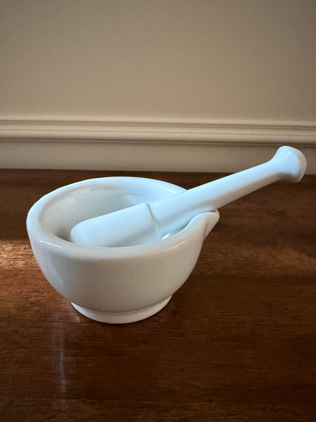 Vintage White Porcelain Mortar & Pestle
