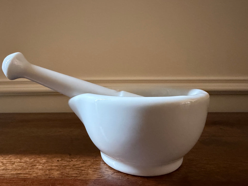 Vintage White Porcelain Mortar & Pestle