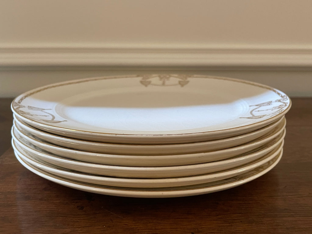 Salem China Commodore 23K Gold Cocktail & Dessert Plates, Set of 6