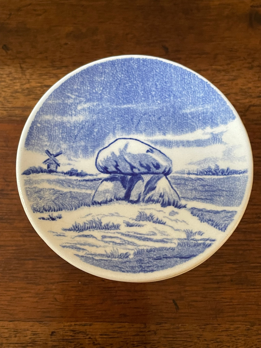Set of 6 Vintage Rörstrand Sweden Blue & White Miniature Scenic Plates, c. 1960s–70s