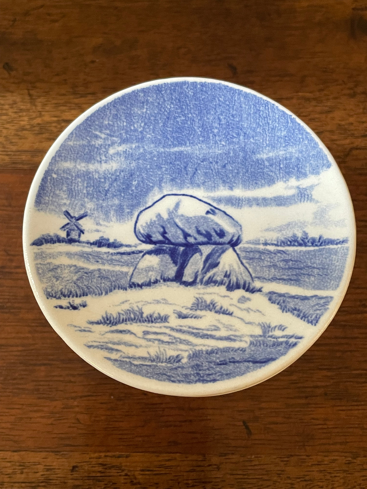 Set of 6 Vintage Rörstrand Sweden Blue & White Miniature Scenic Plates, c. 1960s–70s