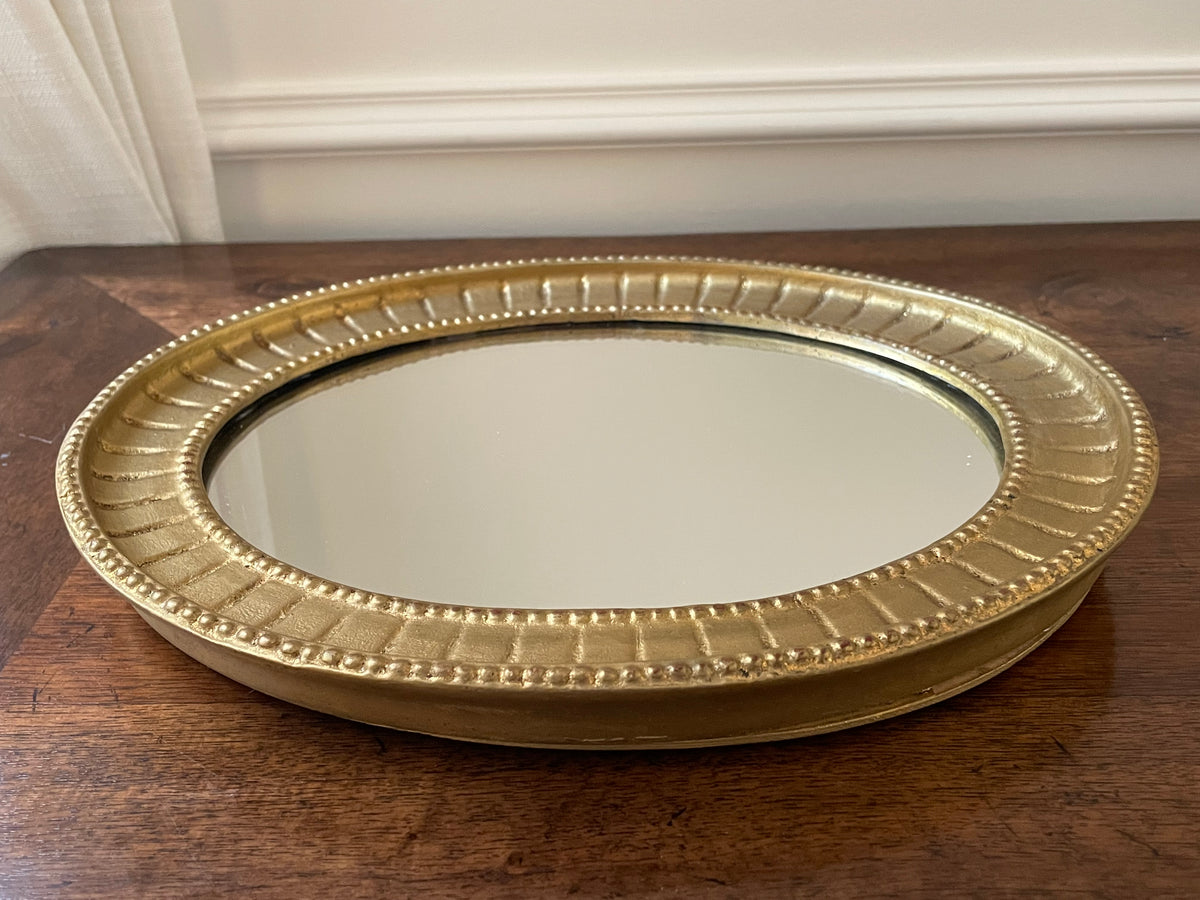 Vintage Petite Oval Gilt Mirror
