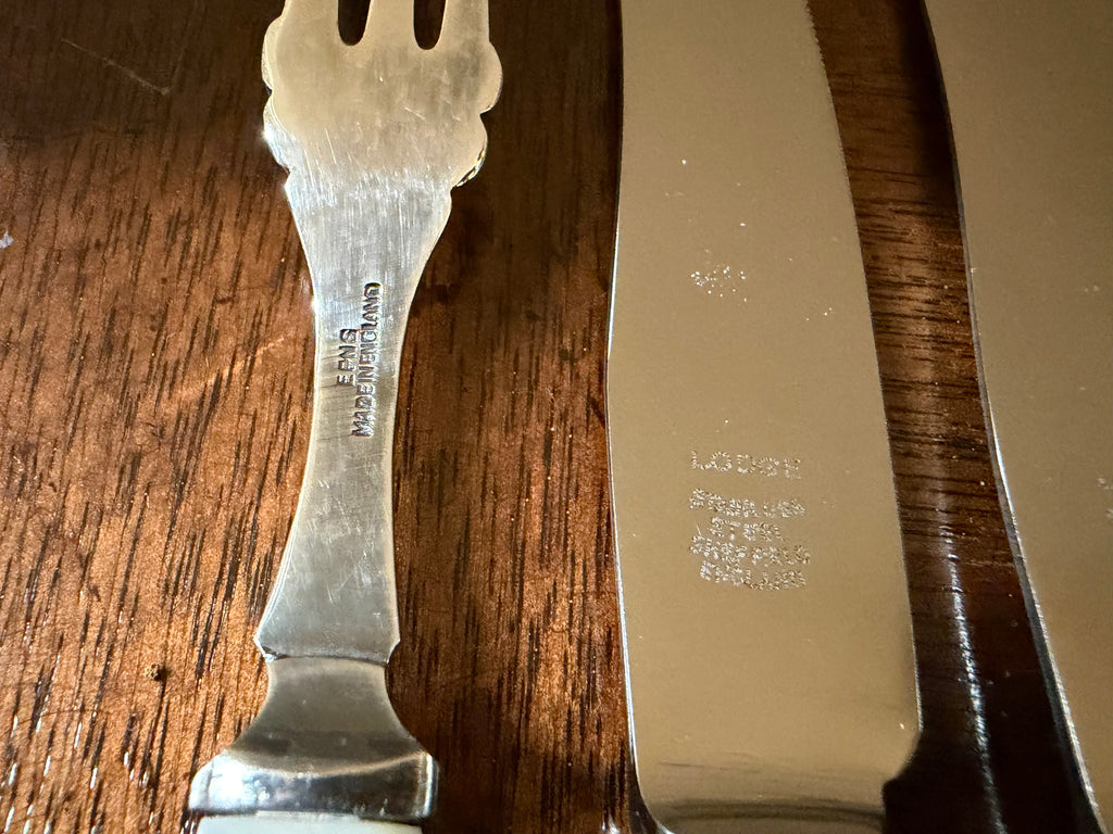 English Mid-Century Mother-of-Pearl Entertaining Set, 7 Pieces