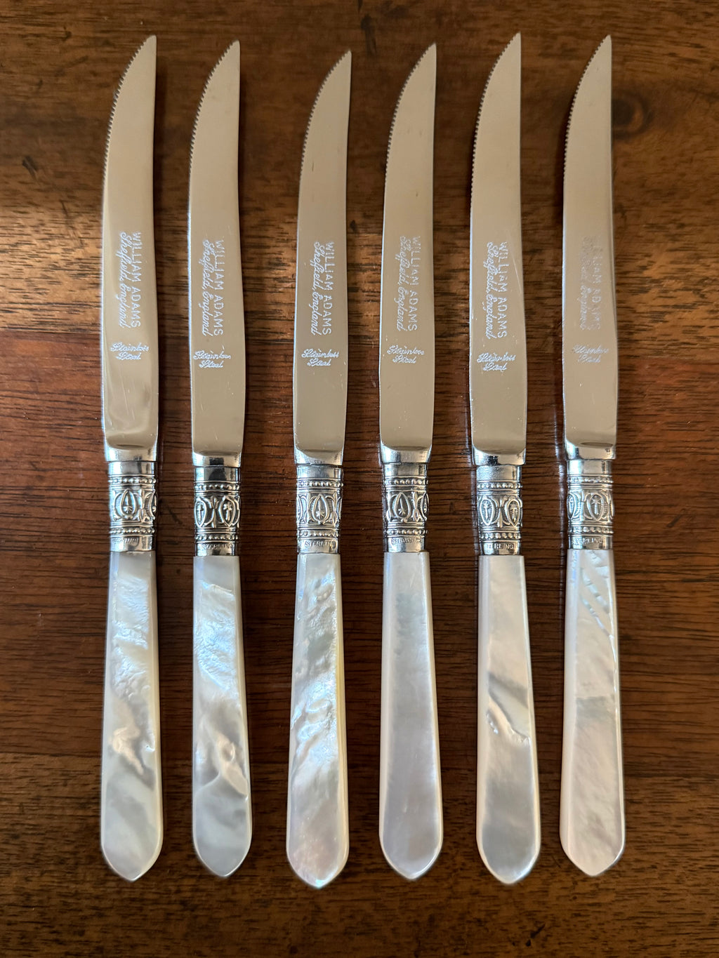 Vintage Mother-of-Pearl Knives, Set of 6