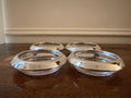 Vintage Frank M. Whiting Sterling Silver & Starburst Glass Coasters, Set of Four