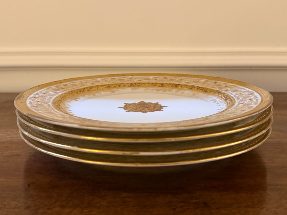 Set of 4 Antique Limoges Cocktail Plates for Ovington Bros.