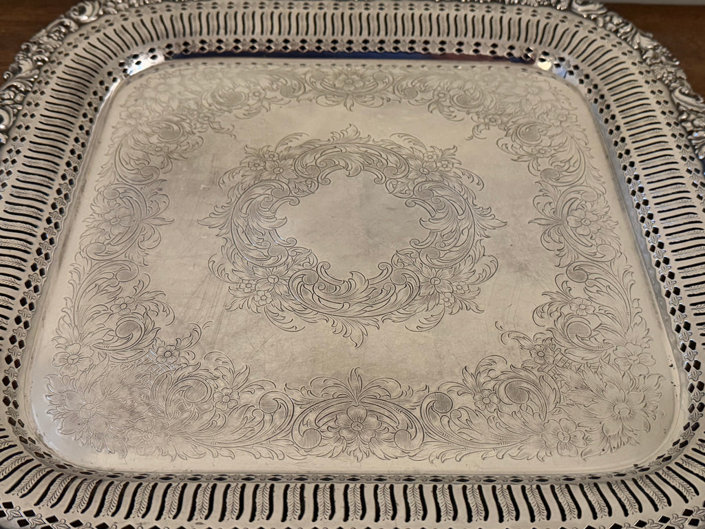 Vintage E.G. Webster & Sons for International Silver Reticulated Tray