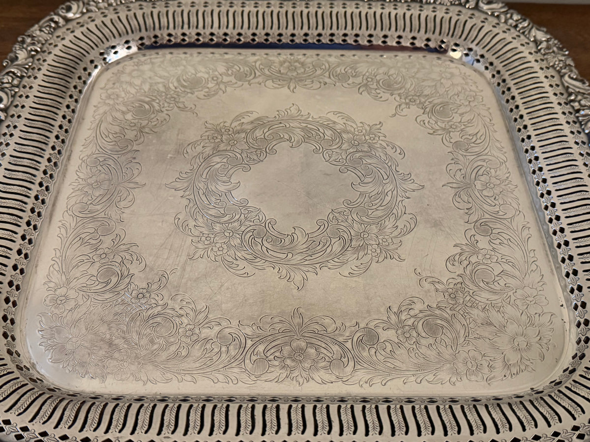 Vintage E.G. Webster & Sons for International Silver Reticulated Tray