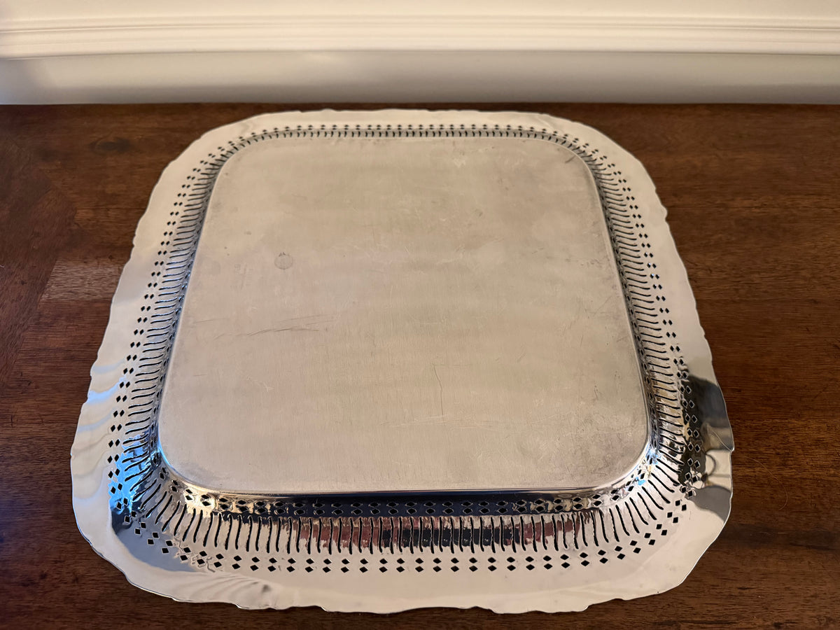 Vintage E.G. Webster & Sons for International Silver Reticulated Tray