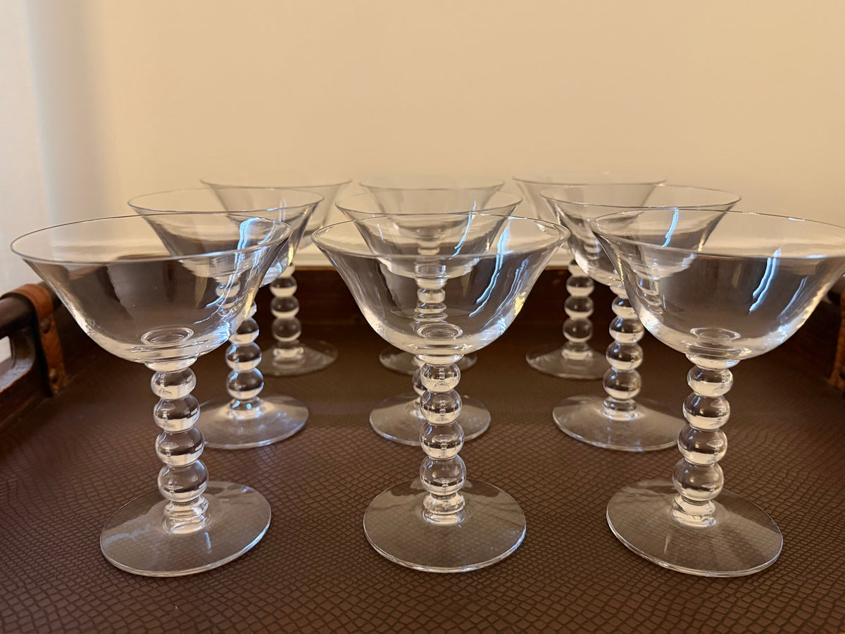 Set of 9 Imperial Candlewick Crystal Cocktail Glasses
