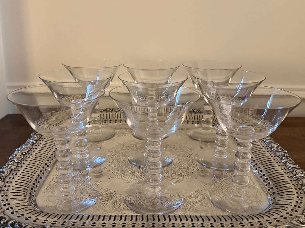 Set of 9 Imperial Candlewick Crystal Cocktail Glasses