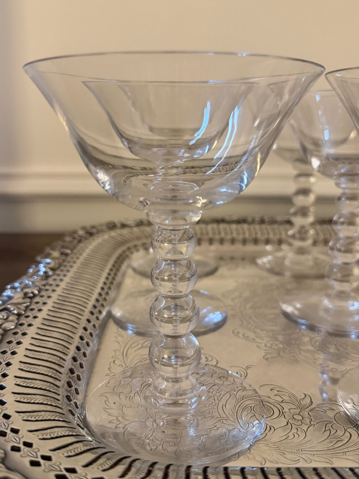 Set of 9 Imperial Candlewick Crystal Cocktail Glasses