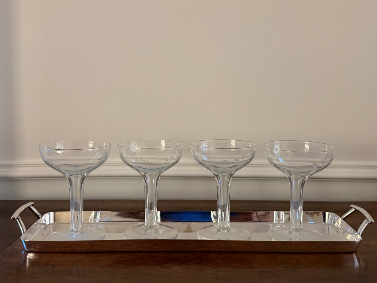 Antique Hukin & Heath Silverplate Cocktail Tray, design attributed to Dr. Christopher Dresser