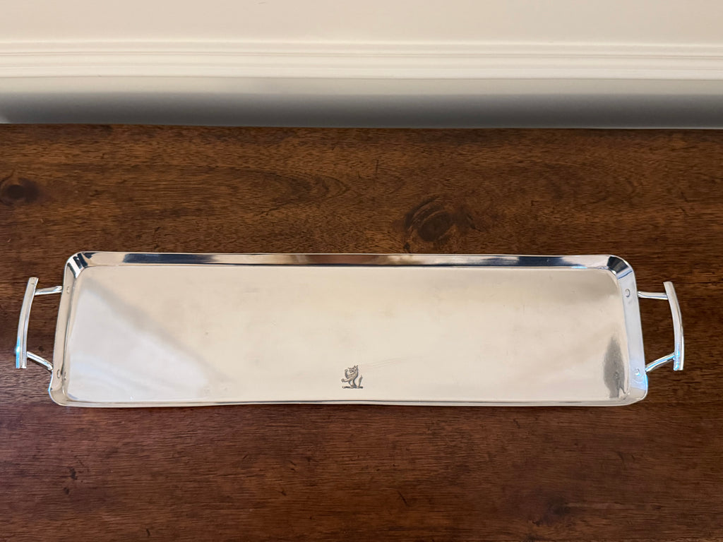 Antique Hukin & Heath Silverplate Cocktail Tray, design attributed to Dr. Christopher Dresser