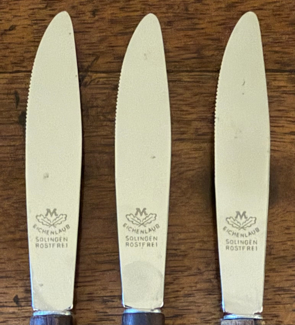 Vintage German Wood-Handled Knives by Eichenlaub, Set of 3
