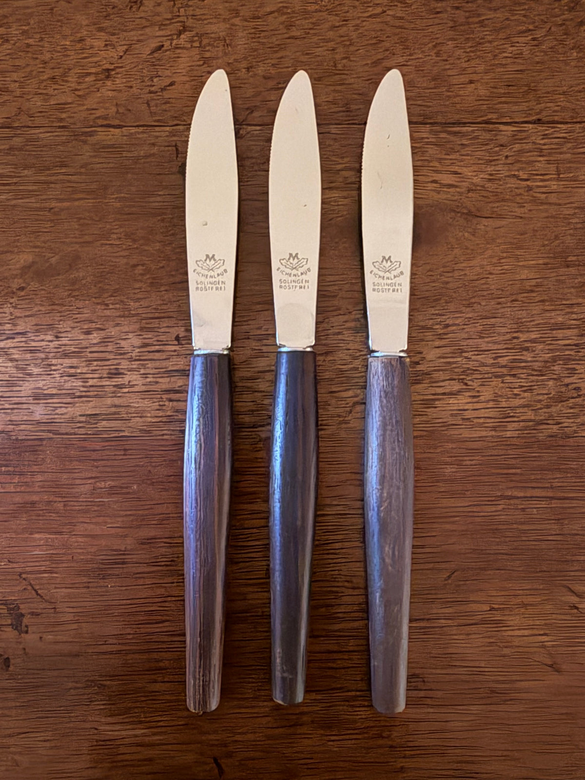 Vintage German Wood-Handled Knives by Eichenlaub, Set of 3