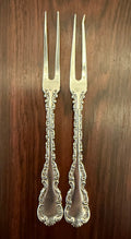 Antique Whiting Louis XV Sterling Silver Berry Forks, Pair