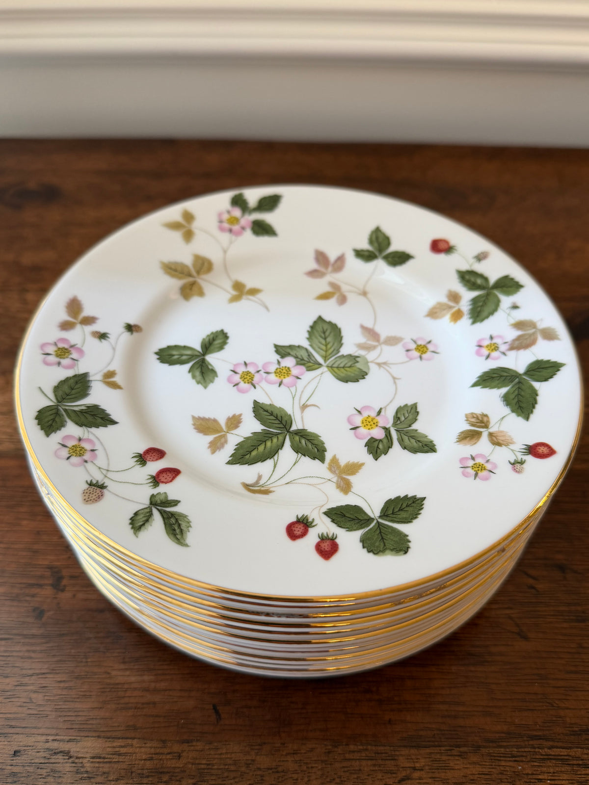 Vintage Wedgwood Wild Strawberry Cocktail & Dessert Plates, Set of 12