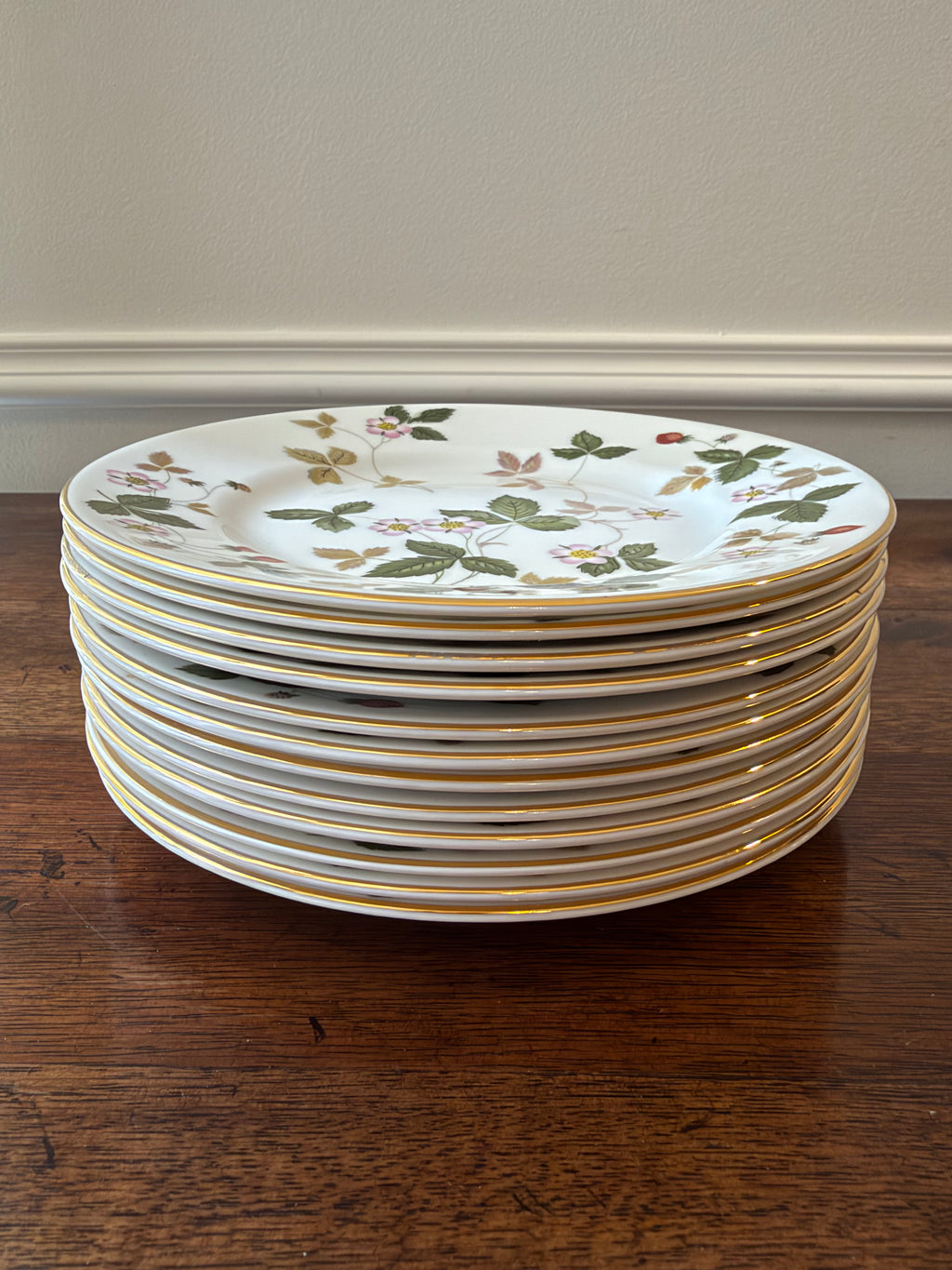 Vintage Wedgwood Wild Strawberry Cocktail & Dessert Plates, Set of 12