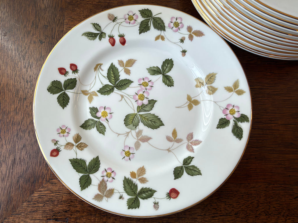 Vintage Wedgwood Wild Strawberry Cocktail & Dessert Plates, Set of 12