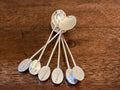 Vintage Silverplate Coffee Bean Demitasse Spoons, Set of 6