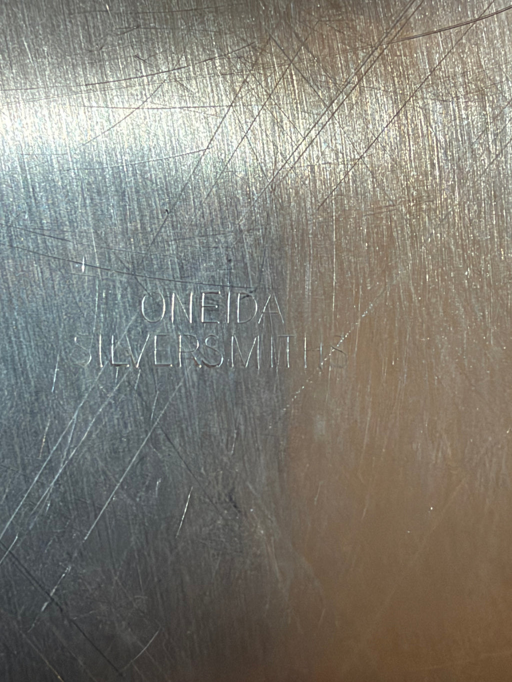Vintage Silverplate Engraved Round Serving Tray